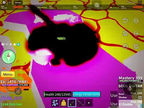 |Blox fruit| Ghoul v4 life leech is crazy with soul guitar! (8k hp healed)