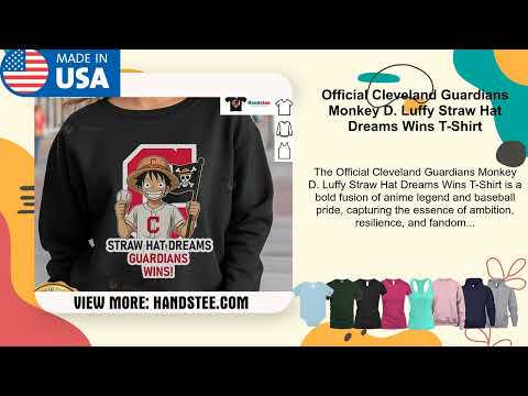 Official Cleveland Guardians Monkey D. Luffy Straw Hat Dreams Wins T-Shirt