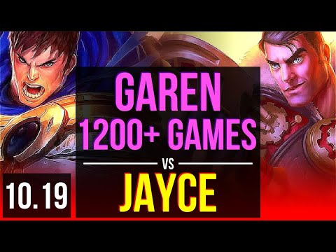 GAREN vs JAYCE (TOP) | 2.0M mastery points, 1200+ games, 2 early solo kills | KR Diamond | v10.19