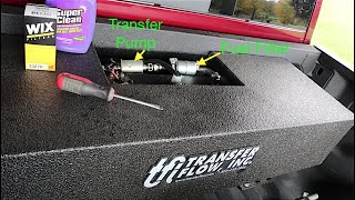 Transfer Flow in-bed Auxiliary Fuel Tank Filter Change (and filter cut