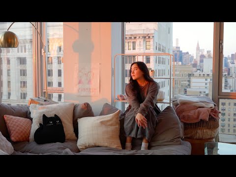 living alone in my NYC apartment: day in my life vlog . ݁₊ ⊹