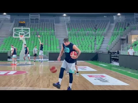 LUKA DONCIC & THE TEAM SLOVENIA's TODAYS POST PRACTICE AHEAD OF TOMORROWS PRACTCE MATCH VS GERMANY