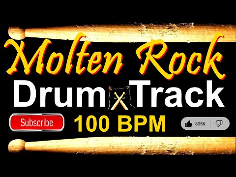 Molten Rock Drum Track 100 BPM Drum Beat for Bass Guitar Backing Tracks Drum Beats Instrumental 🥁544