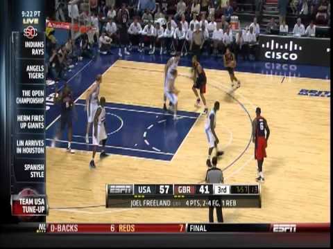 July 19, 2012- ESPN -USA Basketball Vs Great Britain -Exhibition- Win(England)(03-00)(LeBron James)