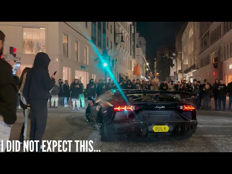 Driving a Aventador SVj (Accidentally) Through a Tuner Car Meet! *Insane Reactions & Burnouts!*