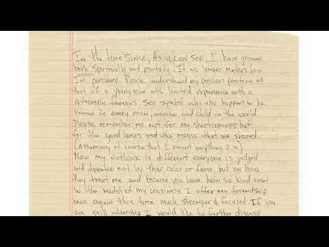 Tupac Shakur Handwritten Love Letter to Madonna