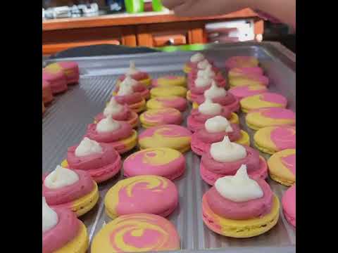 Raspberry Lemon Swirl Macarons