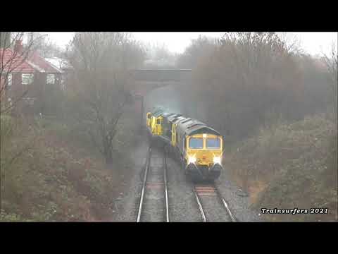 Freightliner Class 66 & 70 No's. 66510 & 70005 & 70004 & 66604 on 0M25 on 10.01.21 - HD