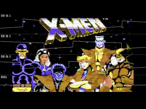X-men Arcade Stage 2 C64 cover with DIGIs