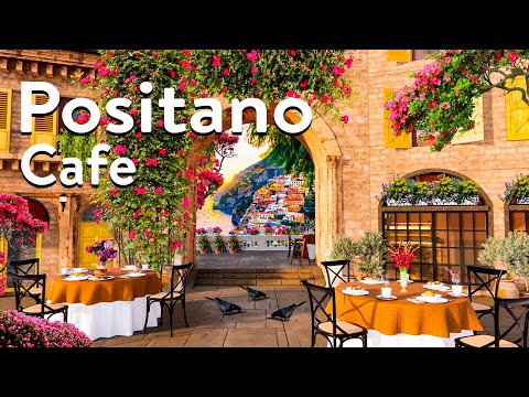 Autumn Positano Coffee Shop Ambience | Cafe Bossa Nova Instrumental Music for Positive Mood