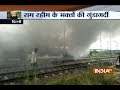 Empty rakes of Rewa Express at Anand Vihar railway station set on fire in Delhi