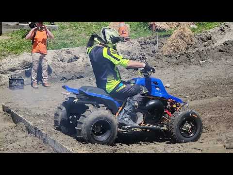 BANSHEE VS QUADZILLA AT MONSON HILL CLIMB, BANSHEE ROLLS DOWN HILL! May 7, 2023