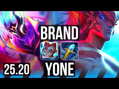 BRAND vs YONE (MID) | 74% winrate | EUW Grandmaster | 25.20