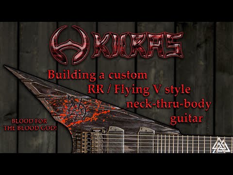 VALKYRIE - Full build - Custom Flying V / RR style guitar - neck-thru-body - 4K