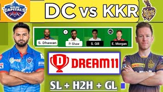 DC Vs KKR Dream11 | Delhi Vs Kolkata | Kolkata Vs Delhi dream11 Team | KOL VS DEL DREAM11 TEAM |