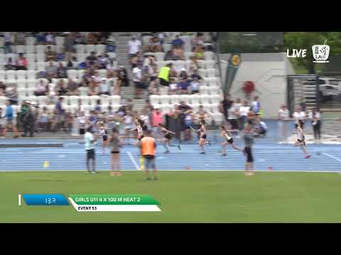Girls U11 4 x 100m Heat 2 - 2018 SUBWAY State Relay Championships // LAVicTV