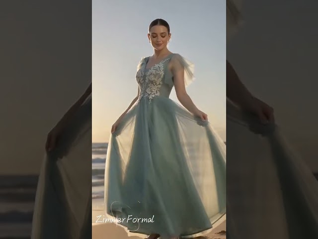 Mint Blue Floral Lace Formal Dress | ZimmerFormal
