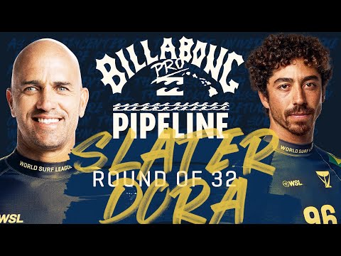 Kelly Slater vs Yago Dora | Billabong Pro Pipeline 2023 - Round of 32 Heat Replay