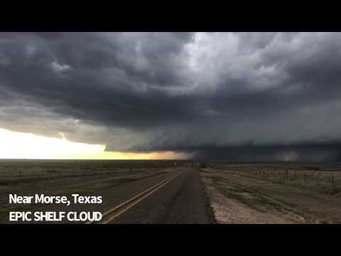 EPIC SHELF CLOUD intercepted from severe storms in the OK Panhandle!