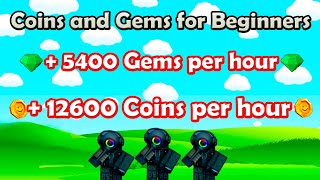 Quickly farming coins and gems for Beginners Skibidi Tower Defense