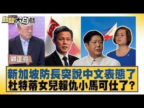 新加坡防長突說中文表態了 杜特蒂女兒報仇小馬可仕了？【#新聞大白話】20260601｜#郭正亮 #李大中 #張延廷