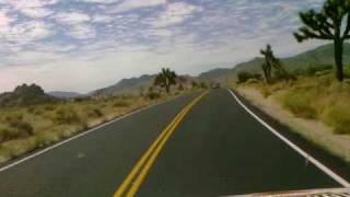 Alone van driver blues traveler in Joshua Tree