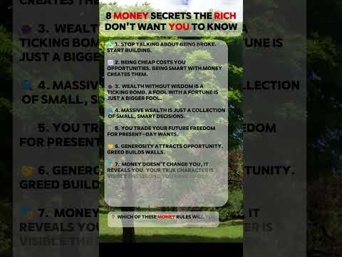 8 MONEY Secrets The RICH Don't Want YOU To Know #MoneySecrets #GetRich #FinancialFreedom  #money