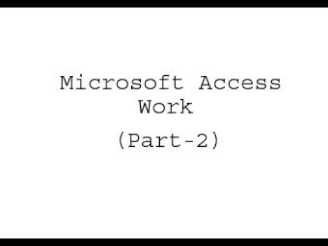 Microsoft Office Access 2007 Part-2 (Accounts table and query)