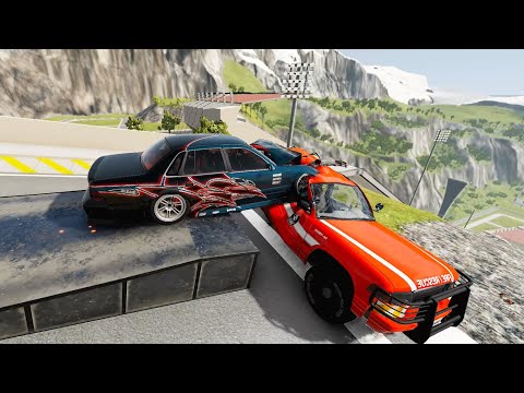 High Speed Jumps With Side Impact & Crazy Jumps (Crash Test) - BeamNG drive Car Jump Arena