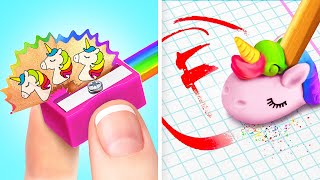 Unicorn Goes to School 🌈 *Cool Rainbow School Crafts And DIY*