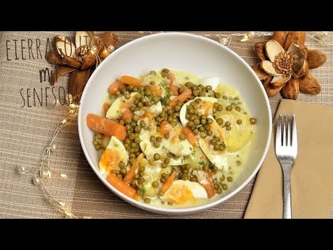 Eierragout mit Karotten und Erbsen in Senfsoße!