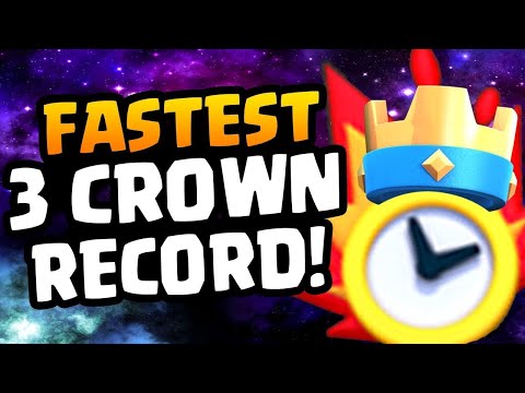 Actual WORLD RECORD in Clash Royale! Fastest Three Crown Win!