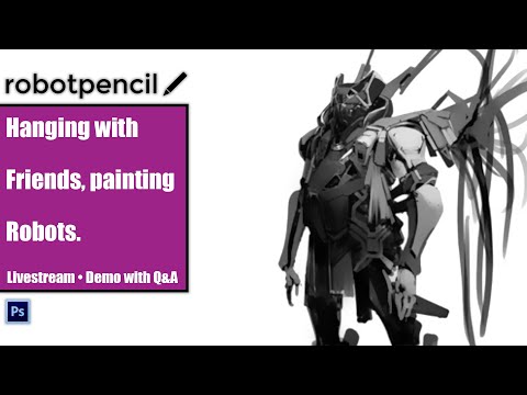 Hanging with Friends, painting Robots.