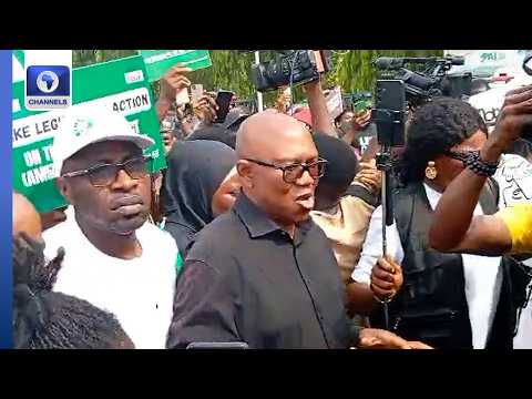 Peter Obi Joins Occupy National Assembly Protest Over E-Transmission Of Election Results