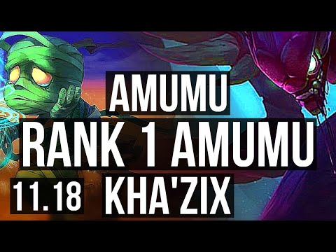 AMUMU vs KHA'ZIX (JUNGLE) | Rank 1 Amumu, 8/2/11, Legendary | BR Challenger | v11.18