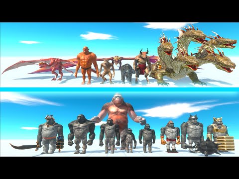 FANTASY Team vs MUTANT PRIMATES Team - Animal Revolt Battle Simulator ARBS