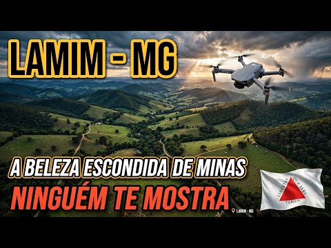 LAMIM - MG VISTO DO CÉUCOLINAS E MATAS VERDEJANTES[Drone voando + paisagem]