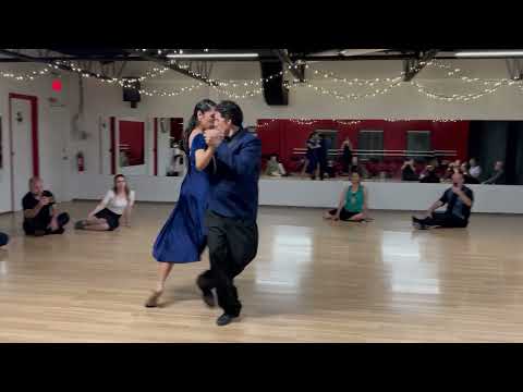  Albano Goldenberg  and  Angeles Verón  are  dancing  to  the  tango  "  Pata Ancha  "  by  Osvaldo Pugliese  in  2023