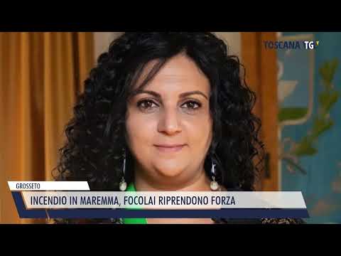 2022-07-26 GROSSETO - INCENDIO IN MAREMMA, FOCOLAI RIPRENDONO FORZA