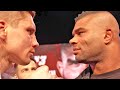 ALISTAIR OVEREEM LOCKS EYES WITH RICO VERHOEVEN IN FIRST FACE TO FACE AT KICK OFF PRESS CONFERENCE