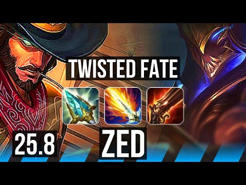 TWISTED FATE vs ZED (MID) | Legendary | KR Grandmaster | 25.8