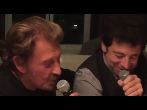 Johnny et Patrick Bruel répètent "J'ai oublié de vivre" dans un restaurant (09.12.2014)