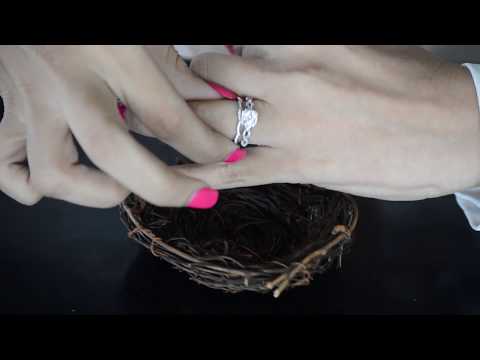 Round Infinity Halo Engagement Ring Bridal Set (2 Rings -1.05 Ct. Twt) - TwoBirch  ST-ENG-228-WG-G5H