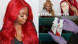 How To WATERCOLOR Hair | Blonde to Bright Red In 10 Minutes  | Westkiss