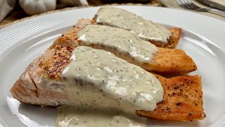 SALMÓN en salsa cremosa de AJO Y LIMÓN! Se te antoja 😋😋