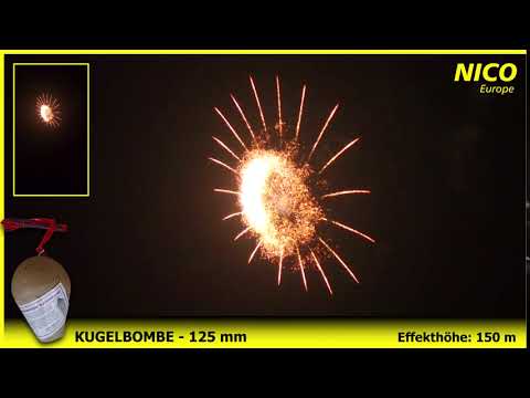 NICO Europe - Kugelbombe 125 mm, brocade crown ring w/crackling pistil