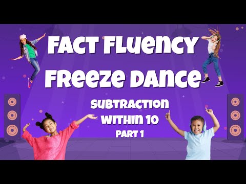 NEW! Fact Fluency Freeze Dance! Subtraction within 10 (PART 1) - Grade 1 Math Skills