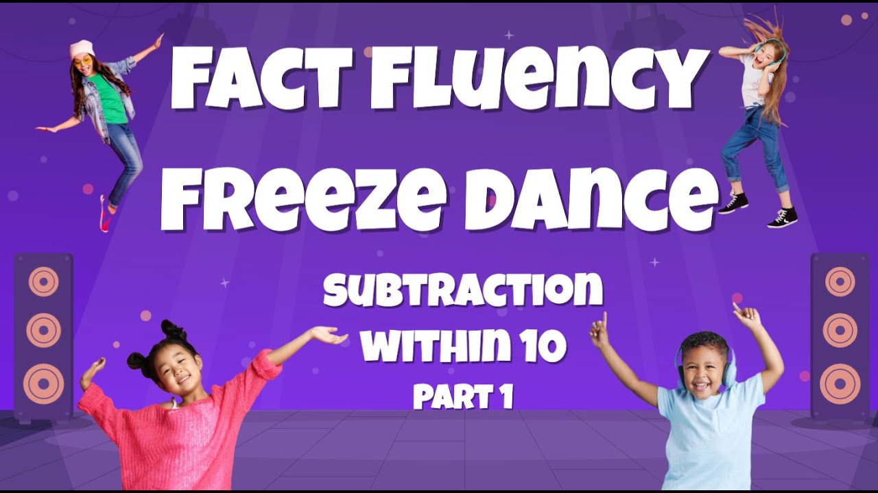 NEW! Fact Fluency Freeze Dance! Subtraction within 10 (PART 1) - Grade 1 Math Skills