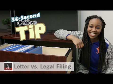 Part of a video titled Letter vs. Legal Filing | National Business Furniture - YouTube