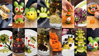 🔴20 Super Salad Decoration Ideas - Fruits & Vegetable Flower Plate - Vegetable Carving Garnish